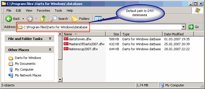 Darts for Windows 2008 - Create a new blank database from